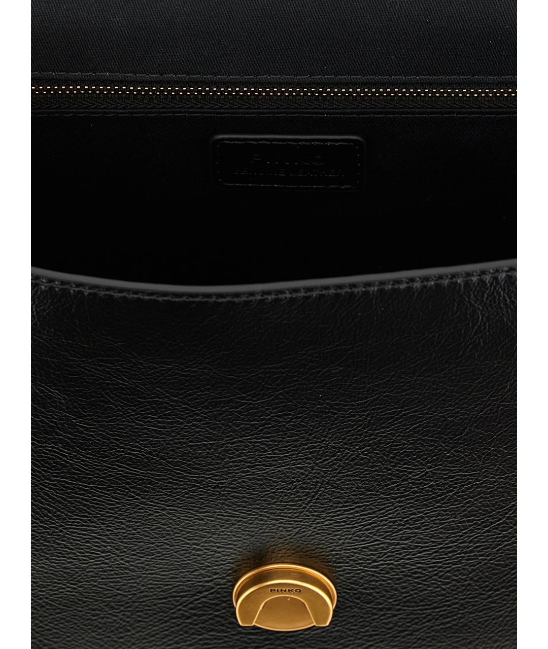 PINKO Черная кожаная сумка через плечо, фото 4