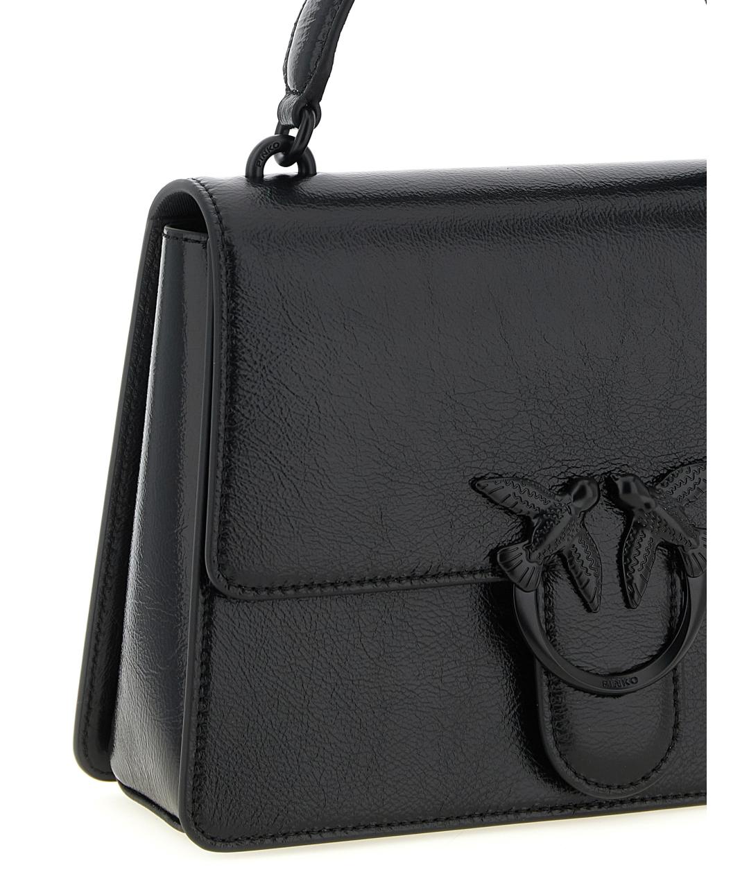 PINKO Черная кожаная сумка через плечо, фото 3
