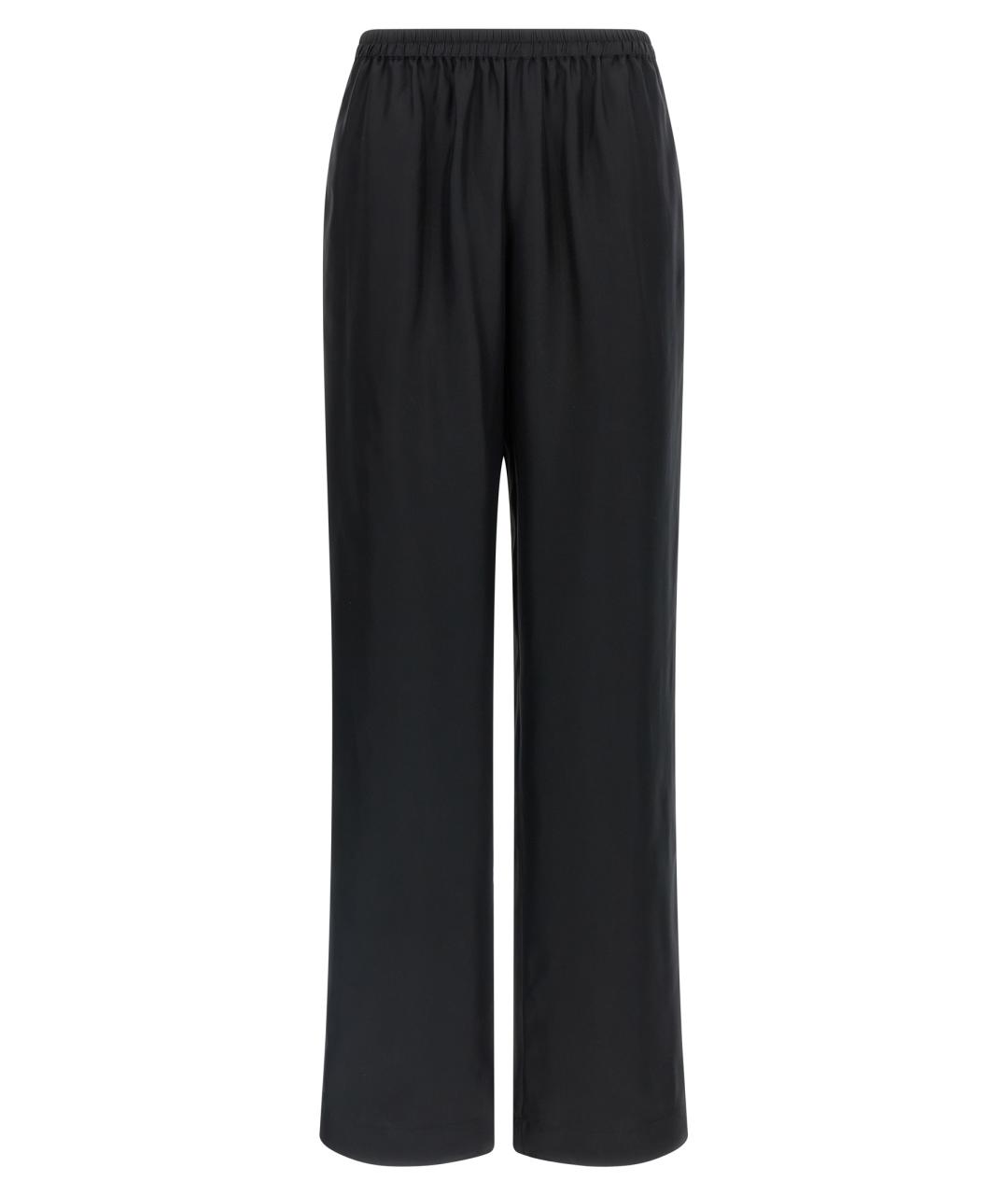 LOULOU STUDIO Черные шелковые прямые брюки, фото 1