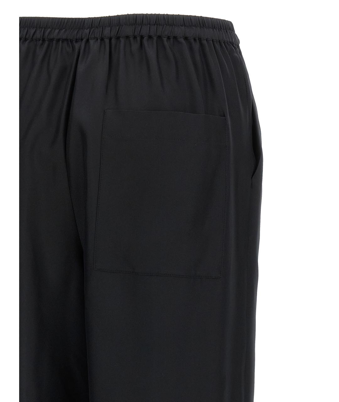 LOULOU STUDIO Черные шелковые прямые брюки, фото 4