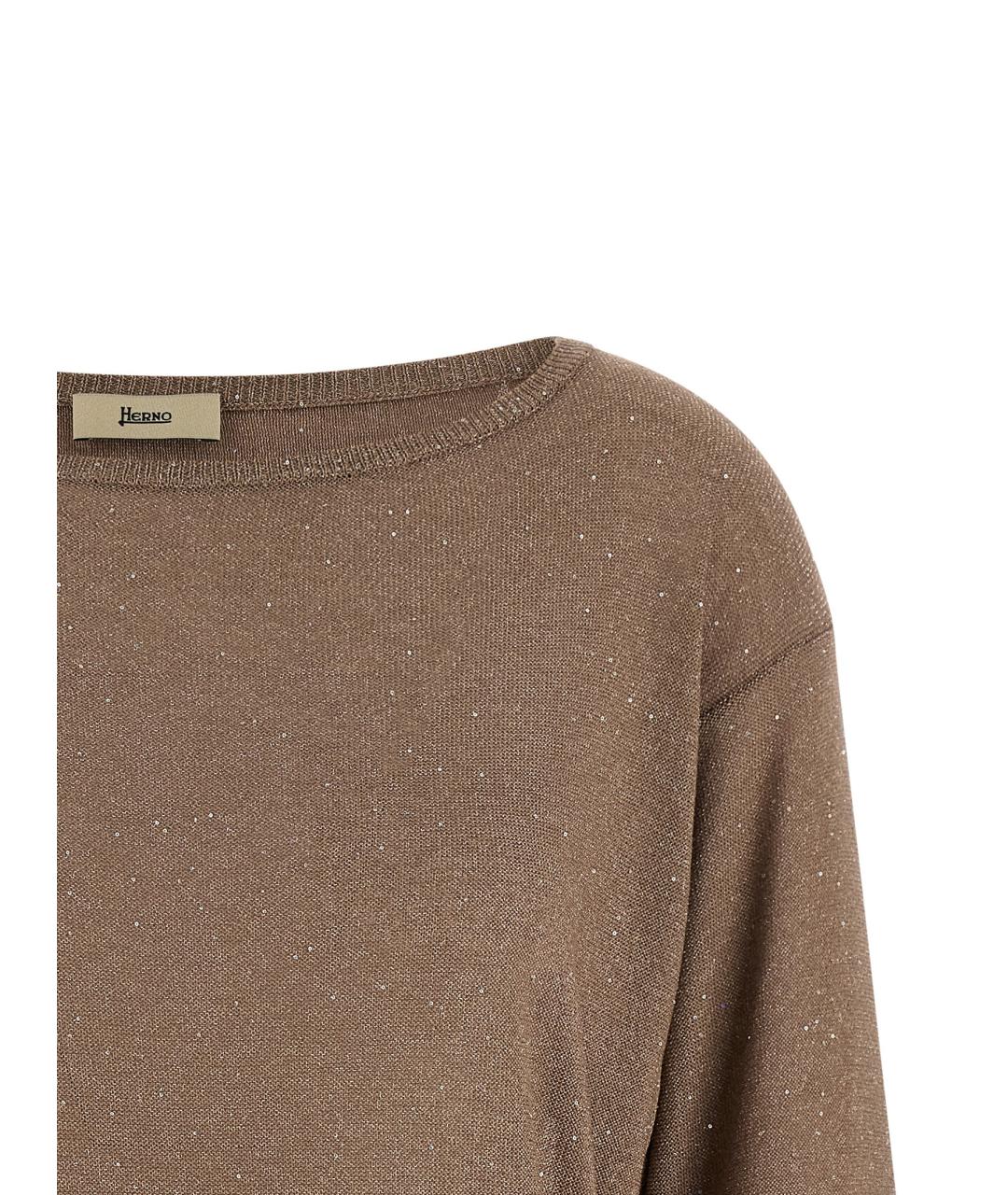 HERNO Коричневая вискозная водолазка, фото 3