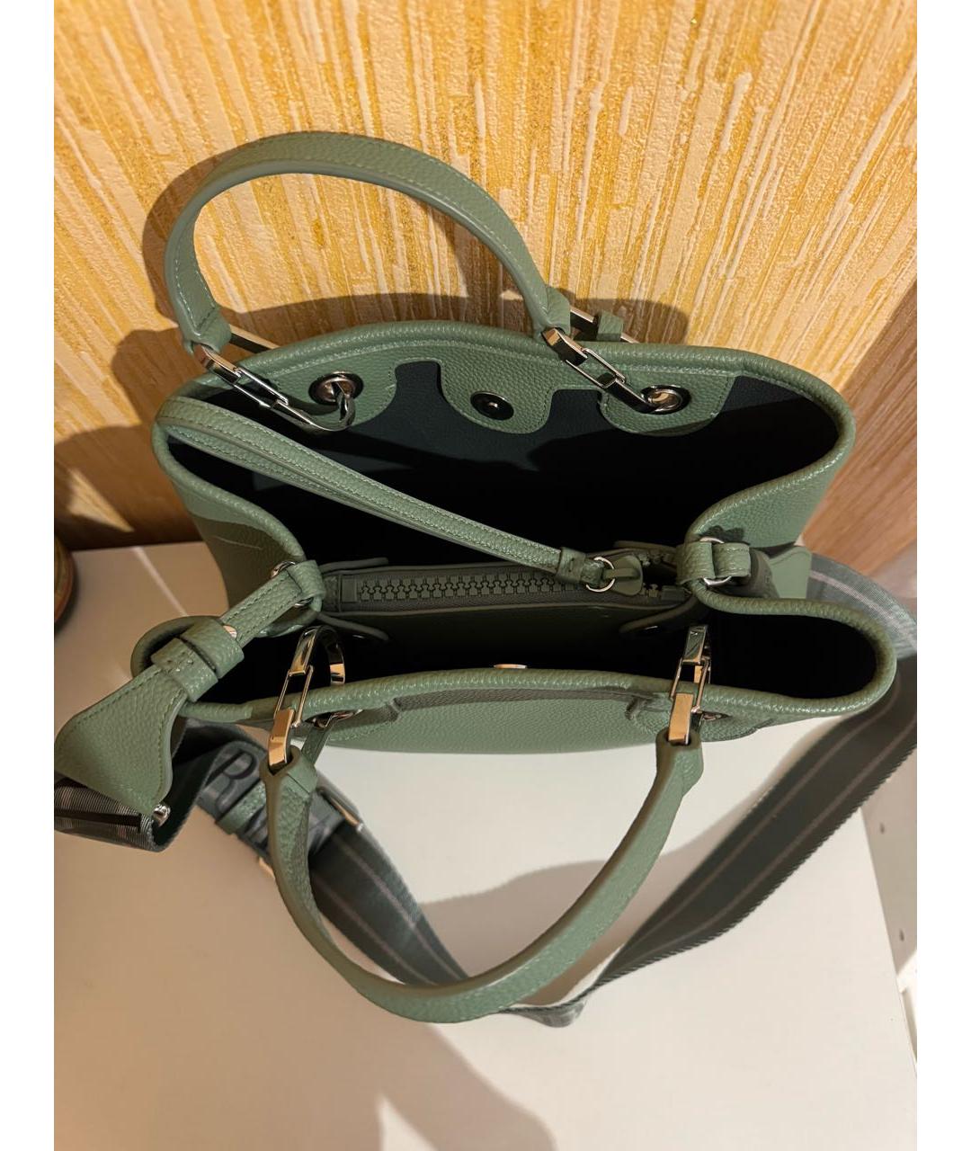 EMPORIO ARMANI Зеленая сумка тоут из искусственной кожи, фото 4