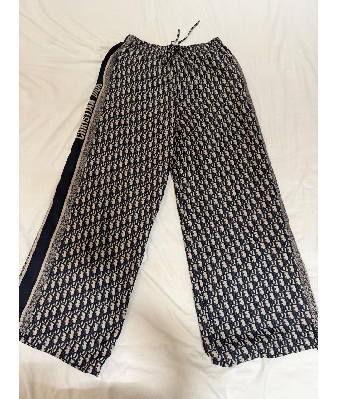 CHRISTIAN DIOR Синий шелковый костюм с брюками, фото 2