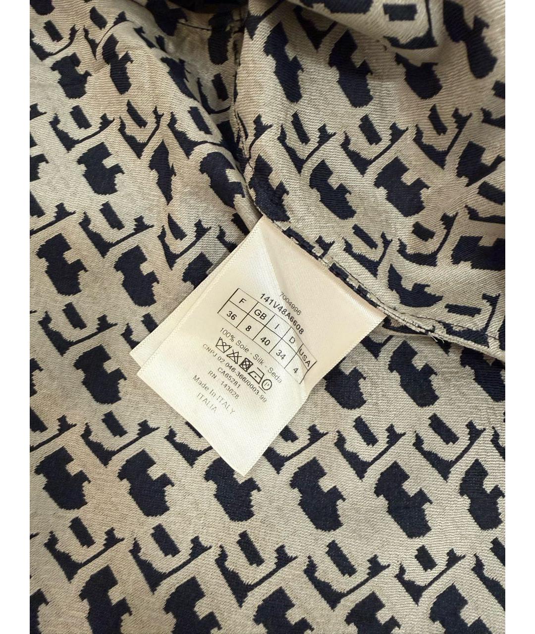 CHRISTIAN DIOR Синий шелковый костюм с брюками, фото 5