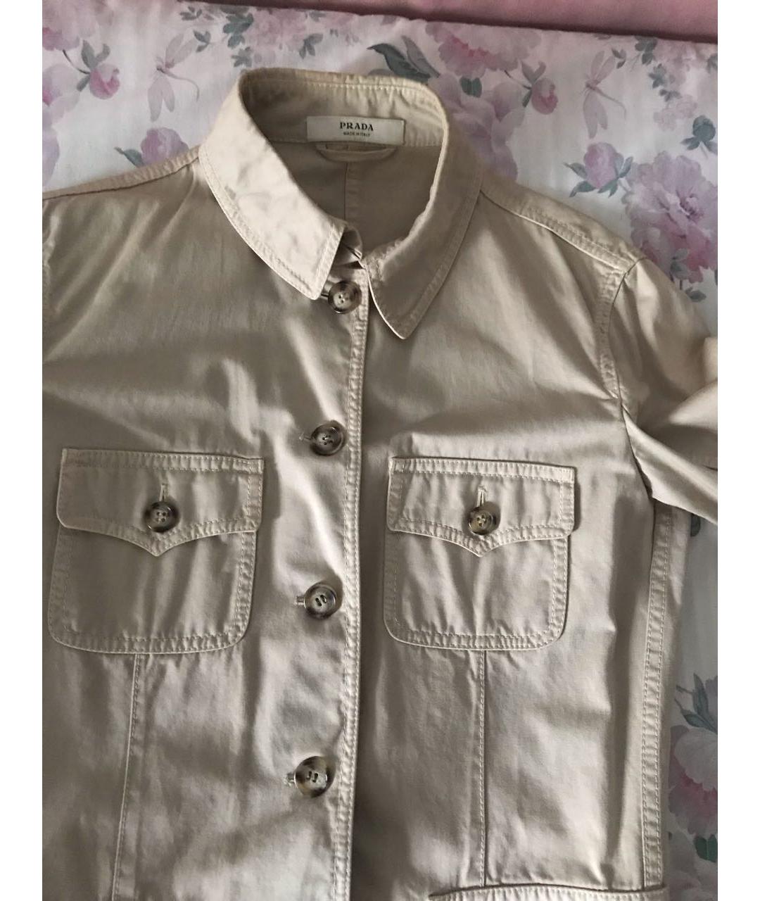 PRADA Бежевый хлопковый жакет/пиджак, фото 5