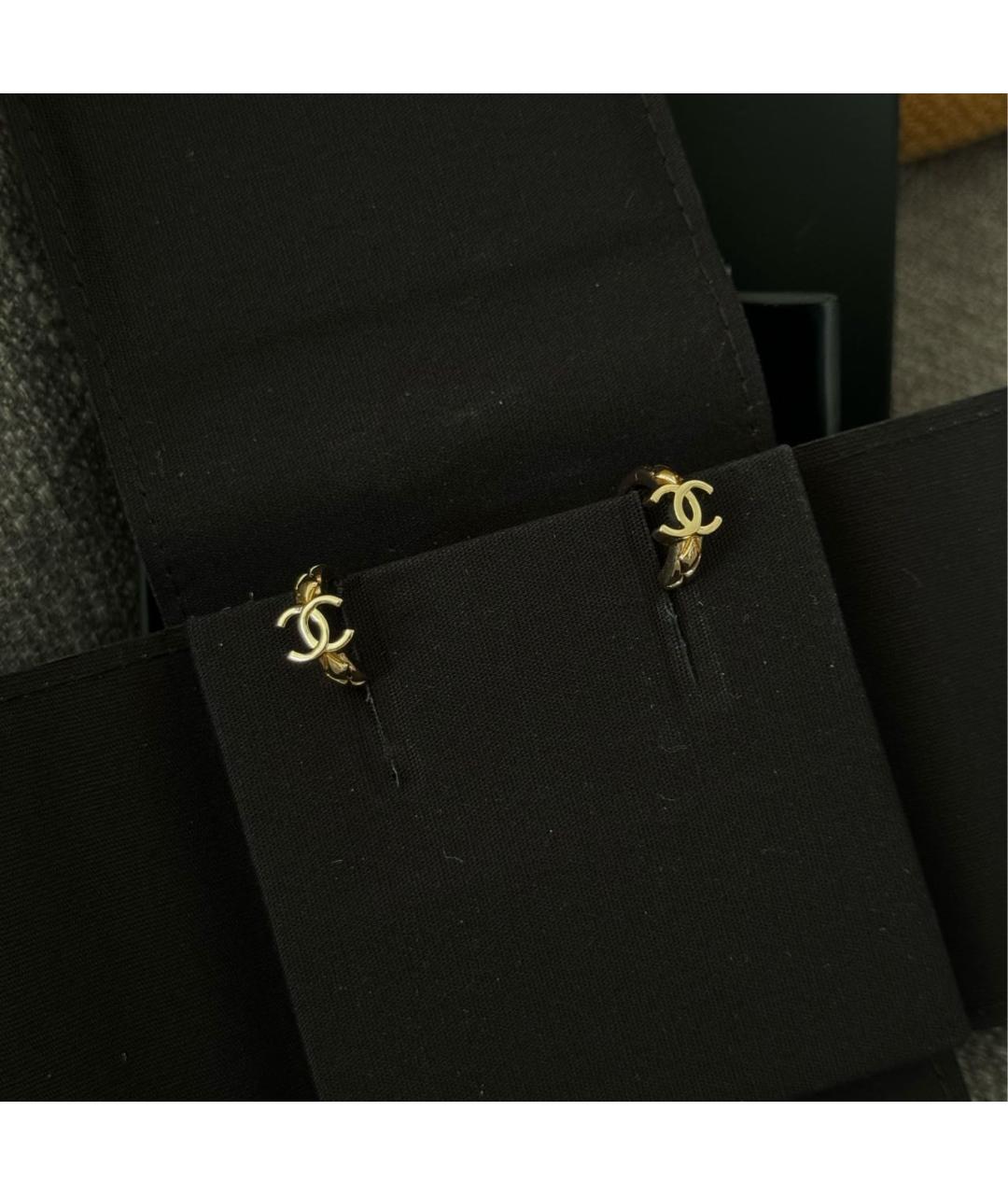 CHANEL Золотые металлические серьги, фото 3