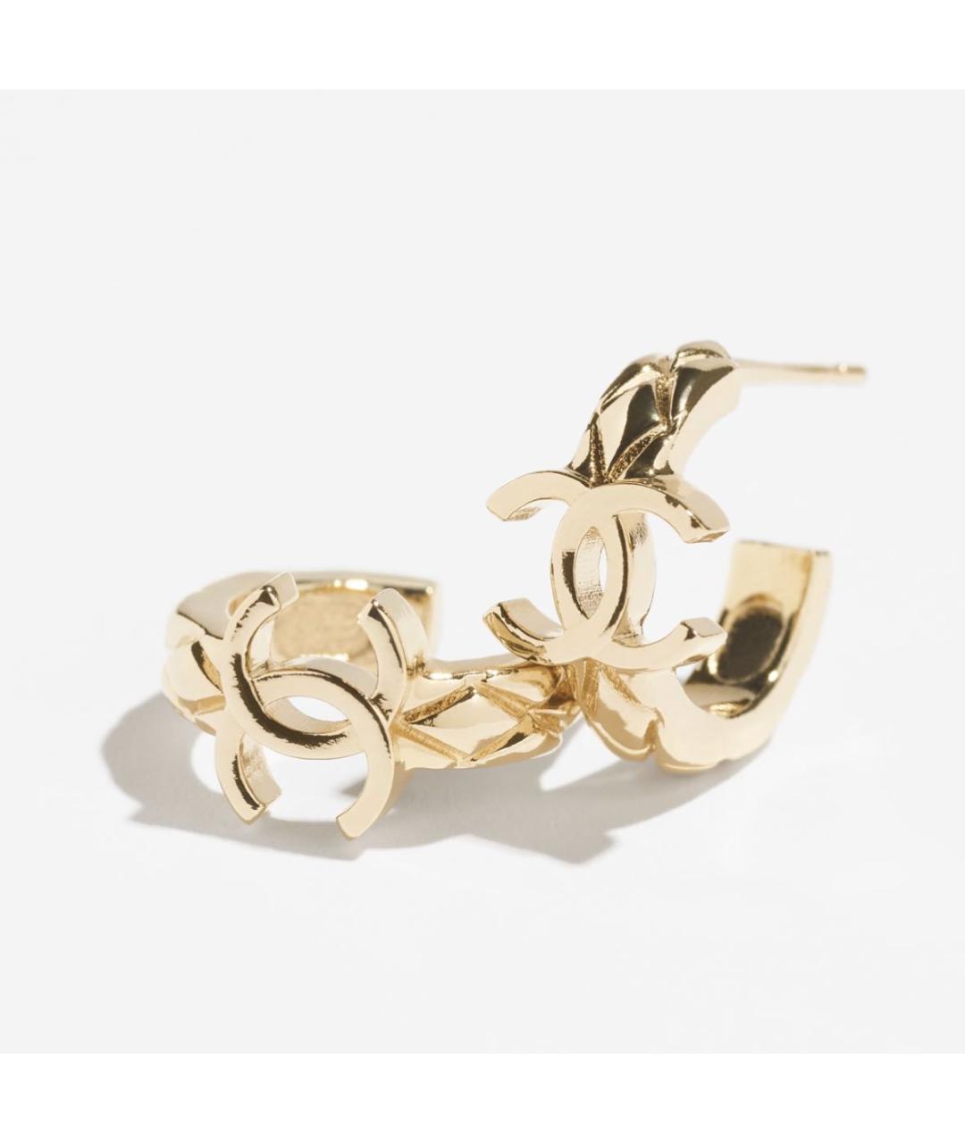 CHANEL Золотые металлические серьги, фото 5