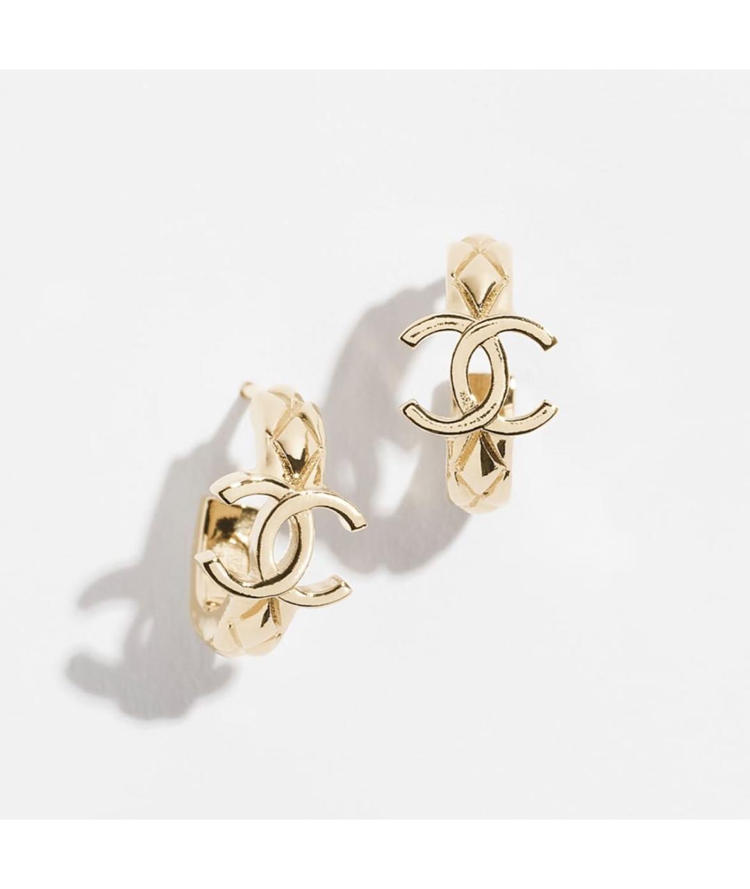 CHANEL Золотые металлические серьги, фото 6