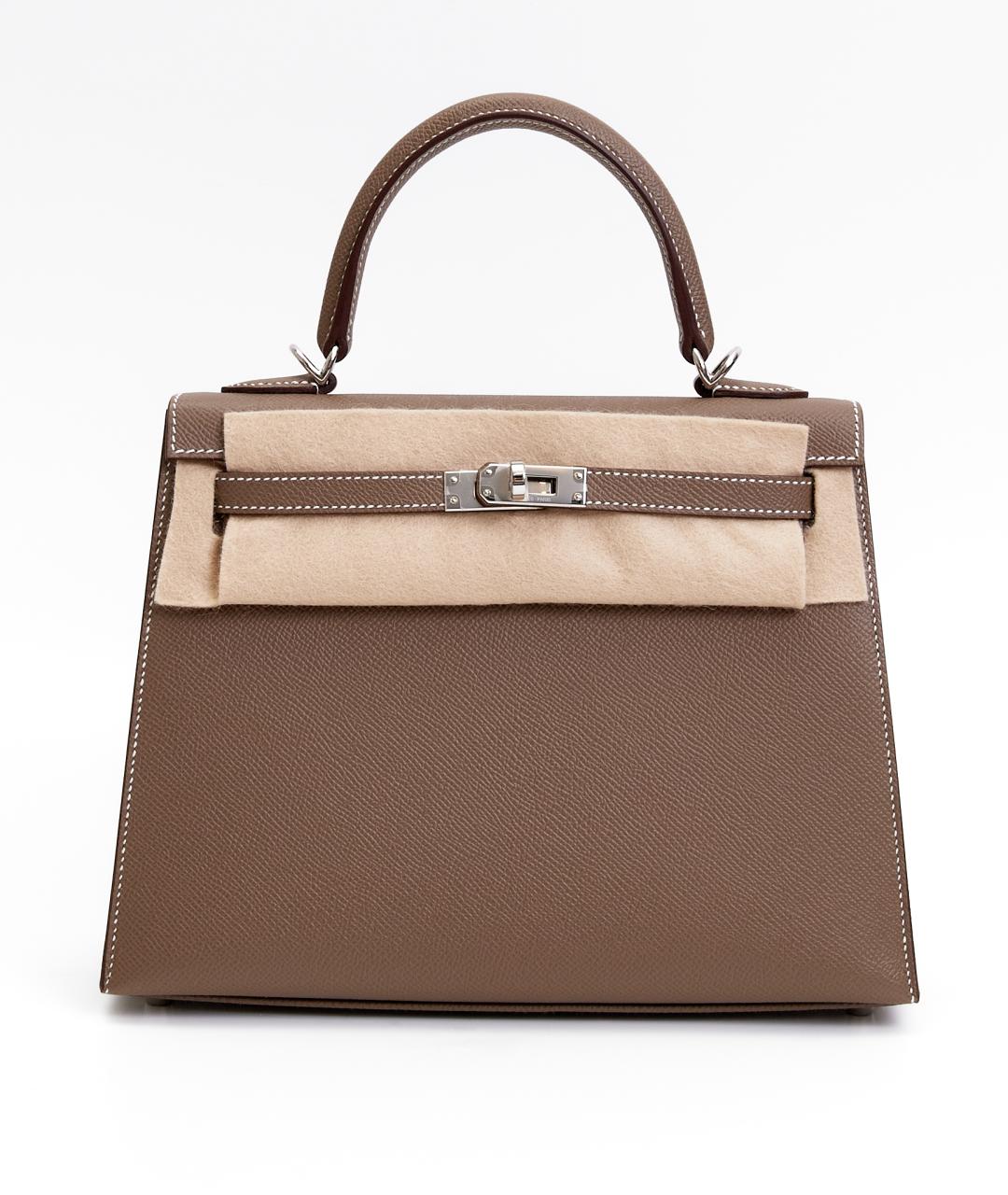 HERMES Бежевая кожаная сумка через плечо, фото 8