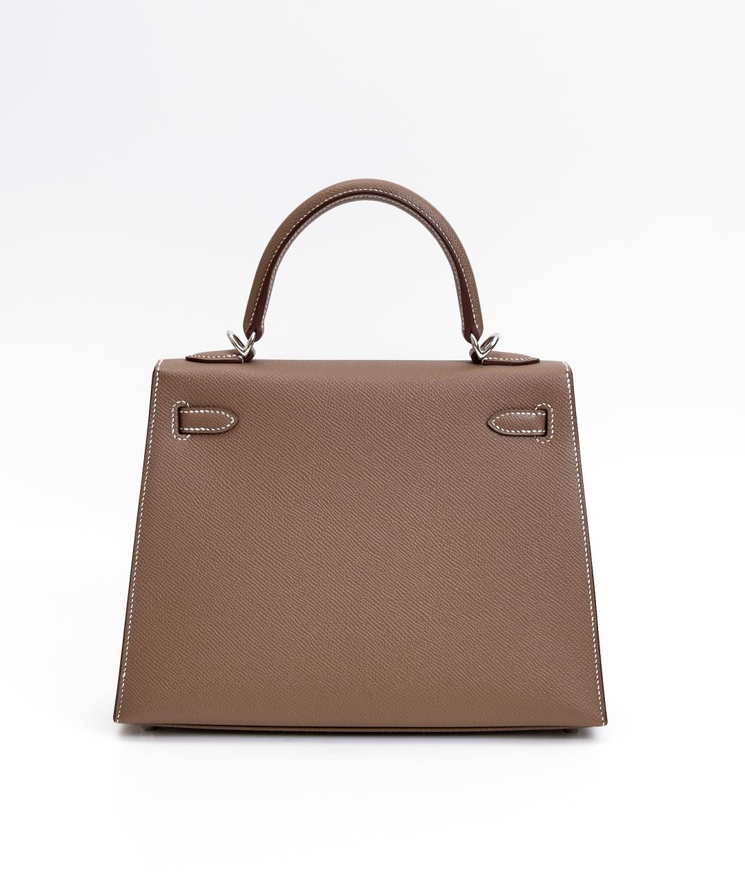 HERMES Бежевая кожаная сумка через плечо, фото 3