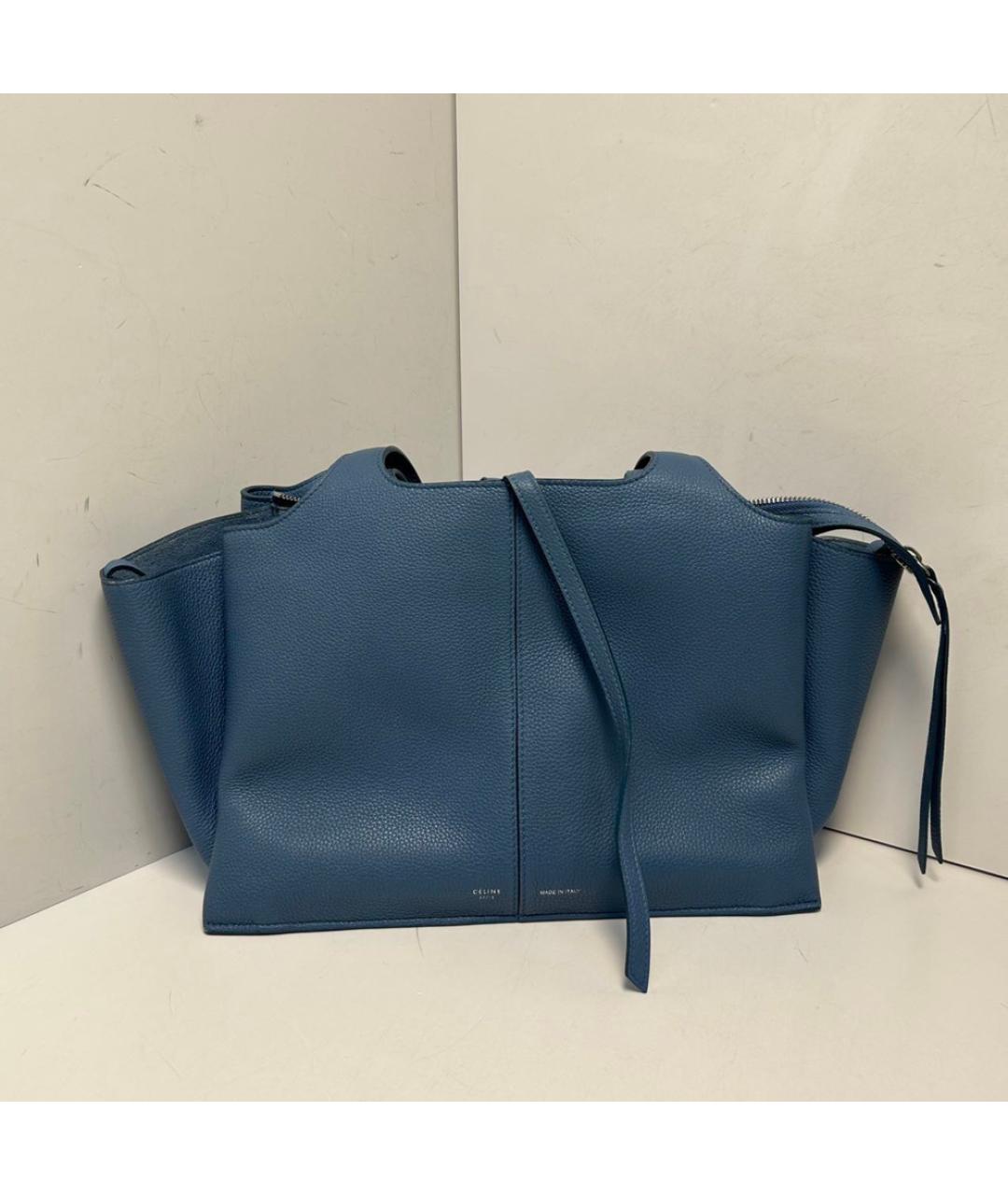 CELINE Синяя кожаная сумка тоут, фото 8