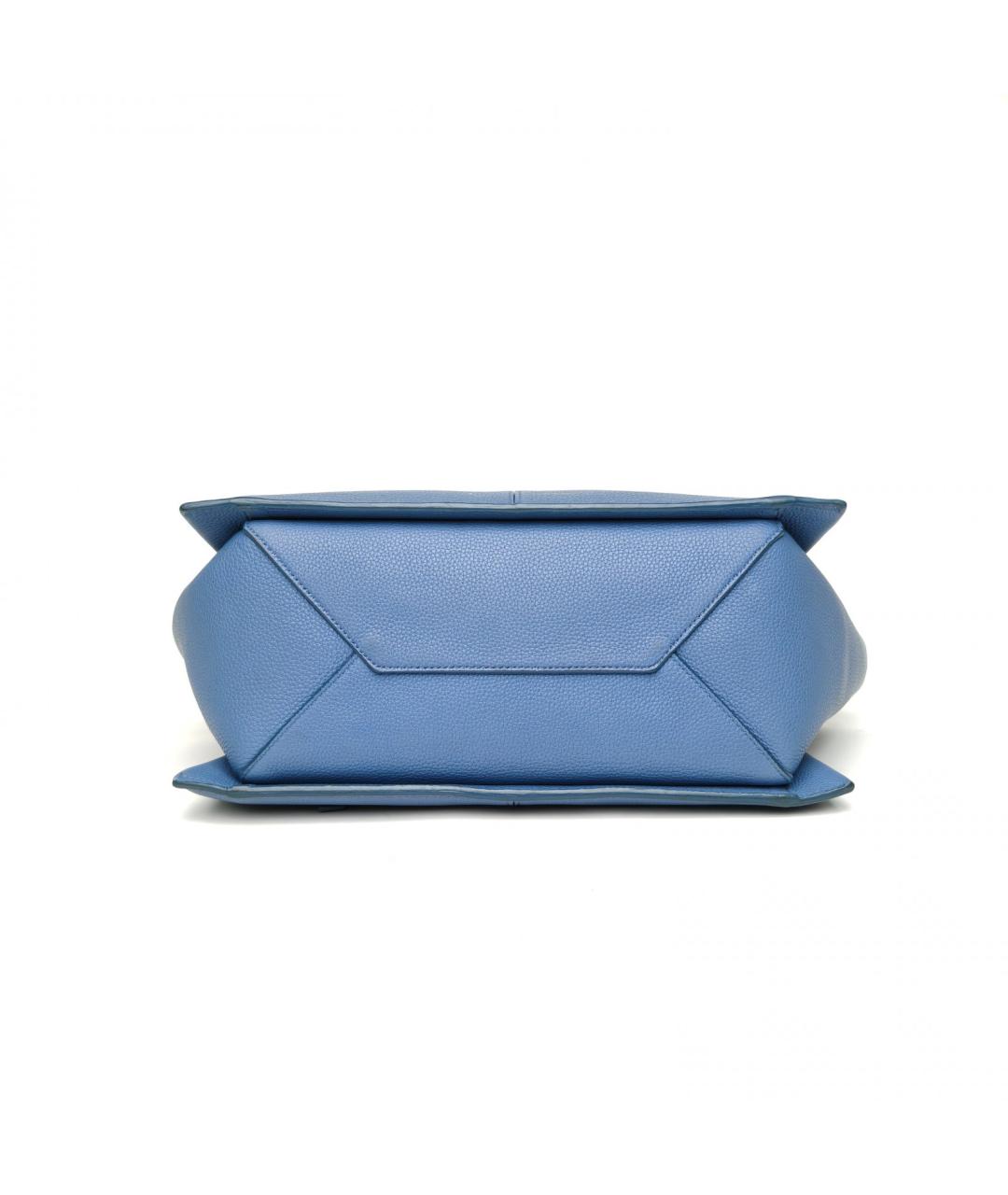 CELINE Синяя кожаная сумка тоут, фото 6