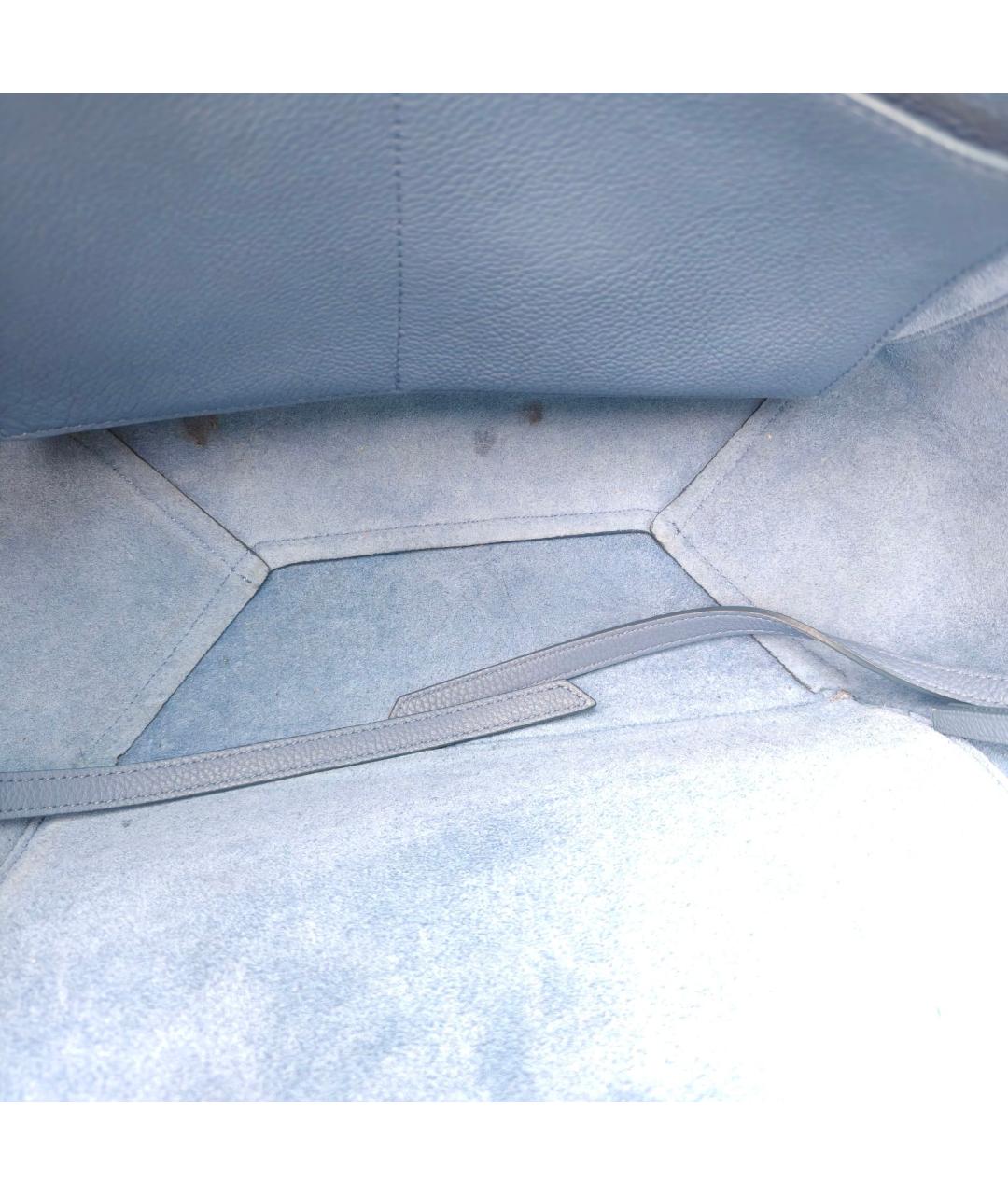 CELINE Синяя кожаная сумка тоут, фото 7