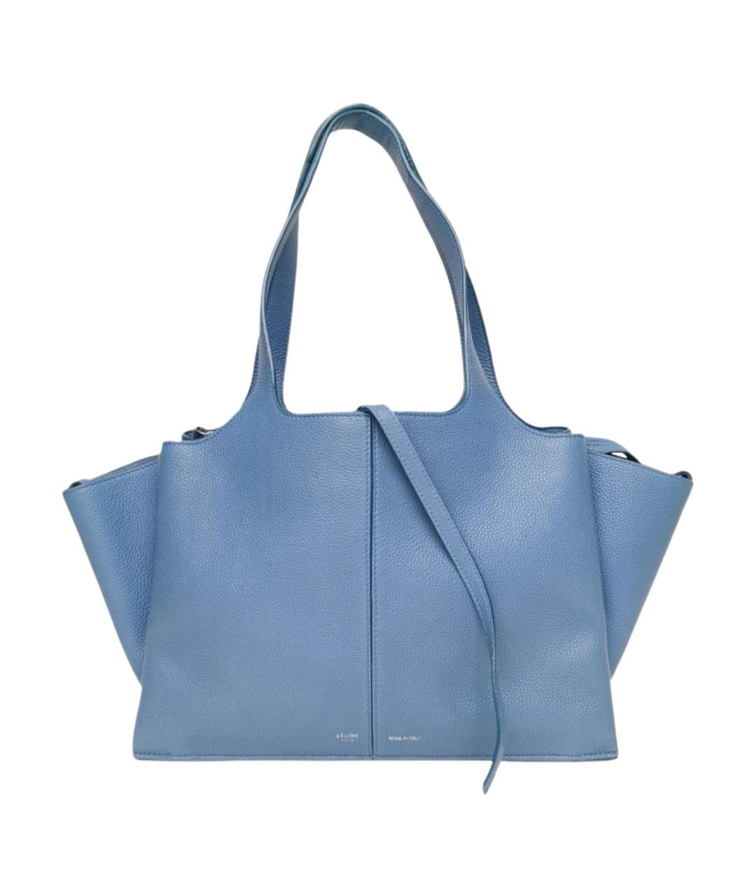 CELINE Синяя кожаная сумка тоут, фото 1