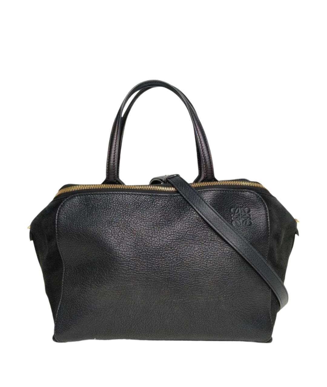 LOEWE Черная кожаная сумка с короткими ручками, фото 1