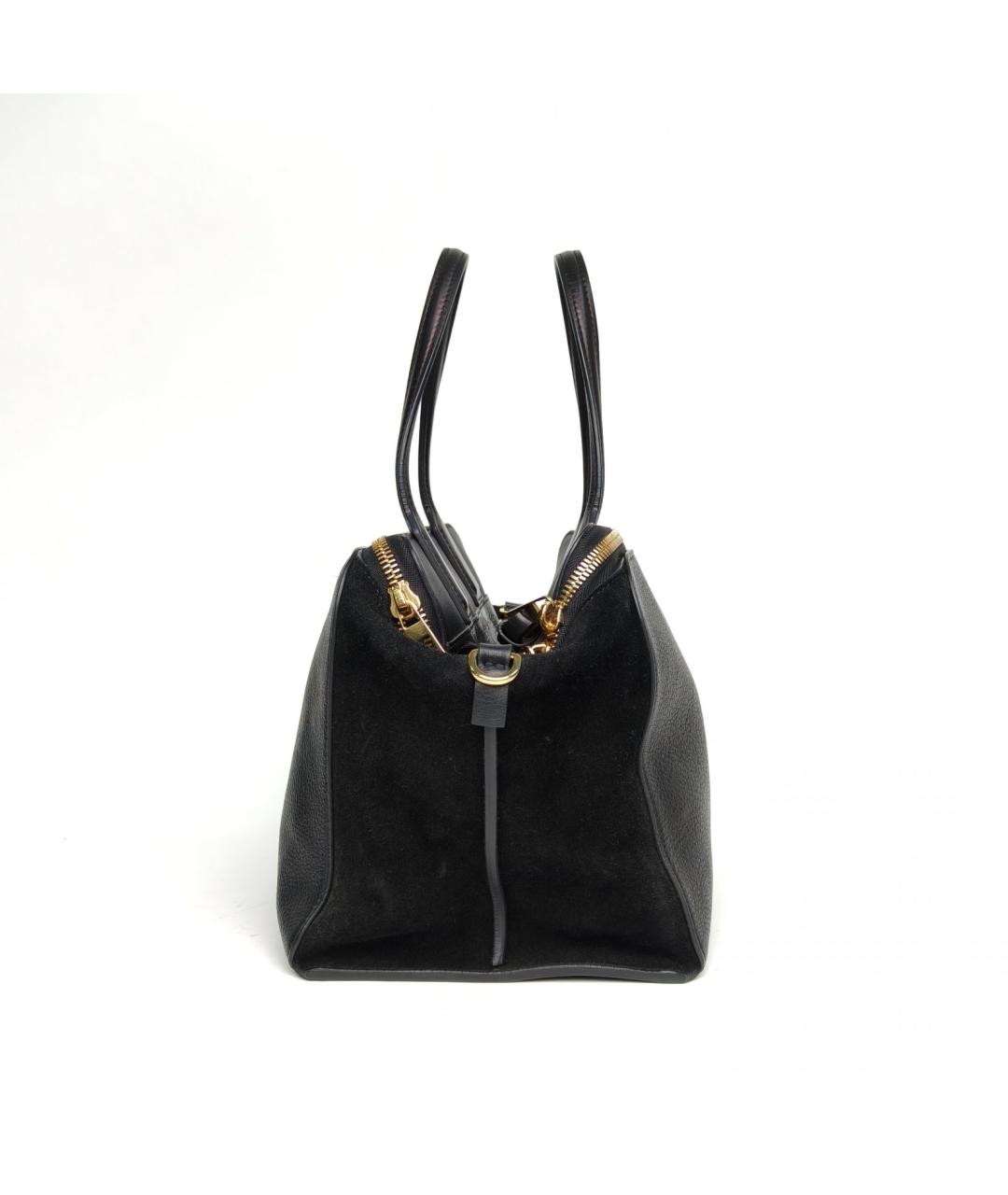 LOEWE Черная кожаная сумка с короткими ручками, фото 5