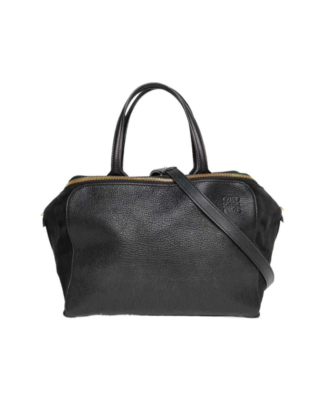 LOEWE Черная кожаная сумка с короткими ручками, фото 10