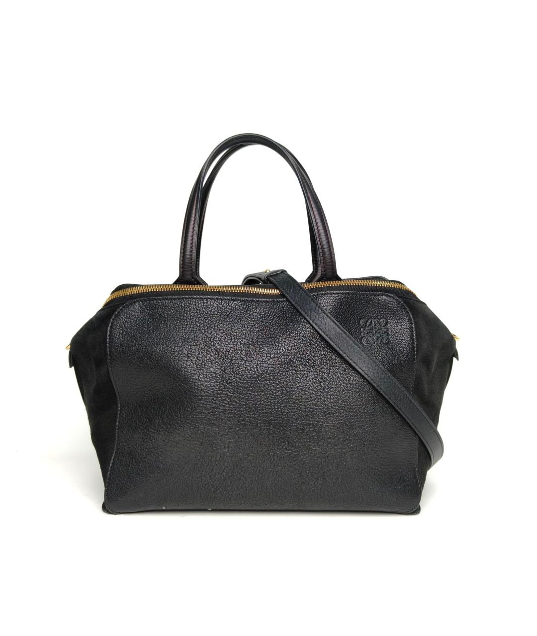 LOEWE Черная кожаная сумка с короткими ручками, фото 2