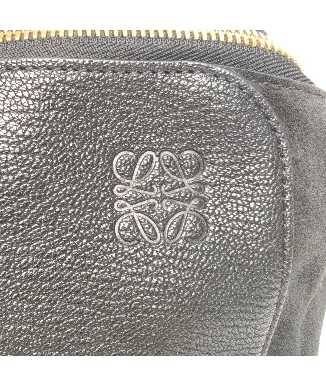 LOEWE Черная кожаная сумка с короткими ручками, фото 7