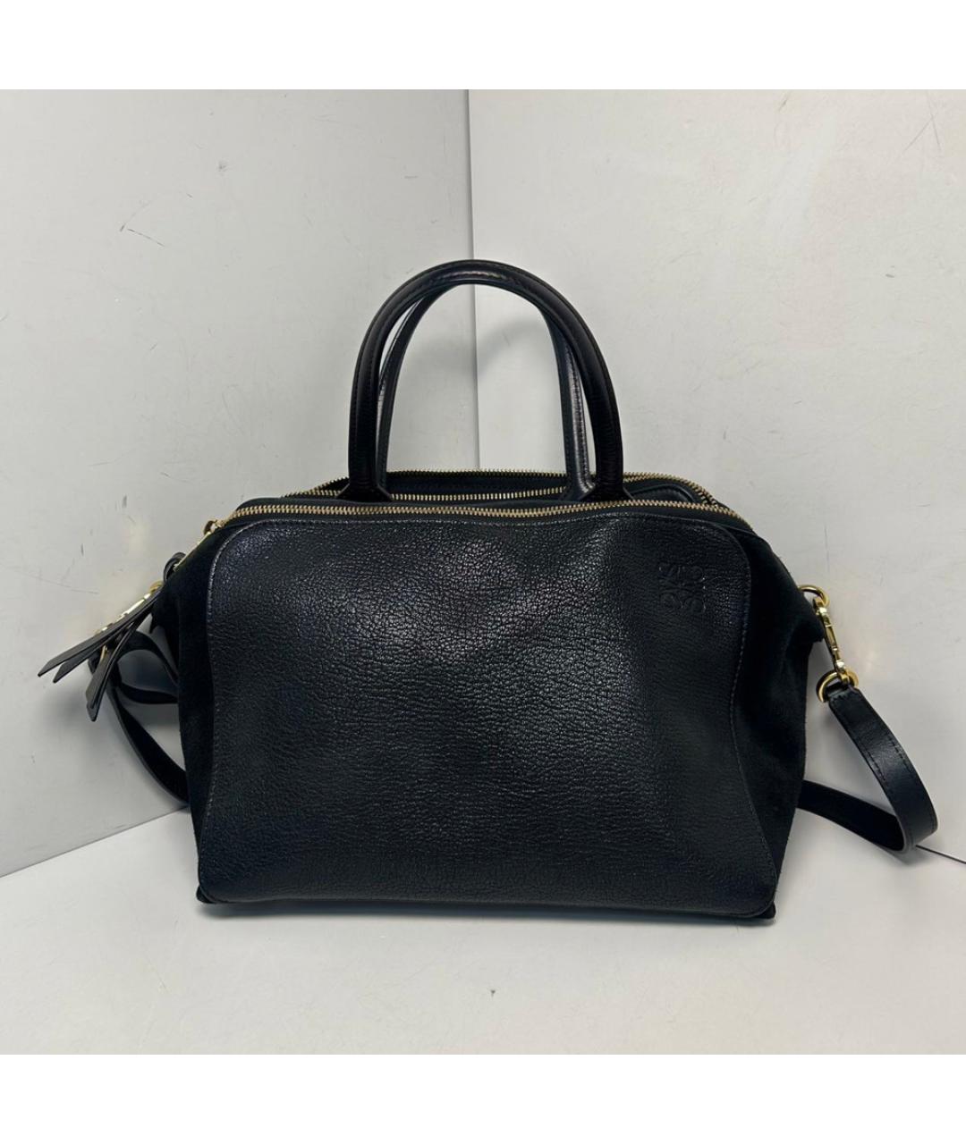 LOEWE Черная кожаная сумка с короткими ручками, фото 9