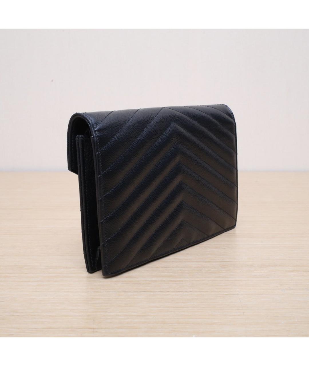 SAINT LAURENT Черная кожаная сумка через плечо, фото 6