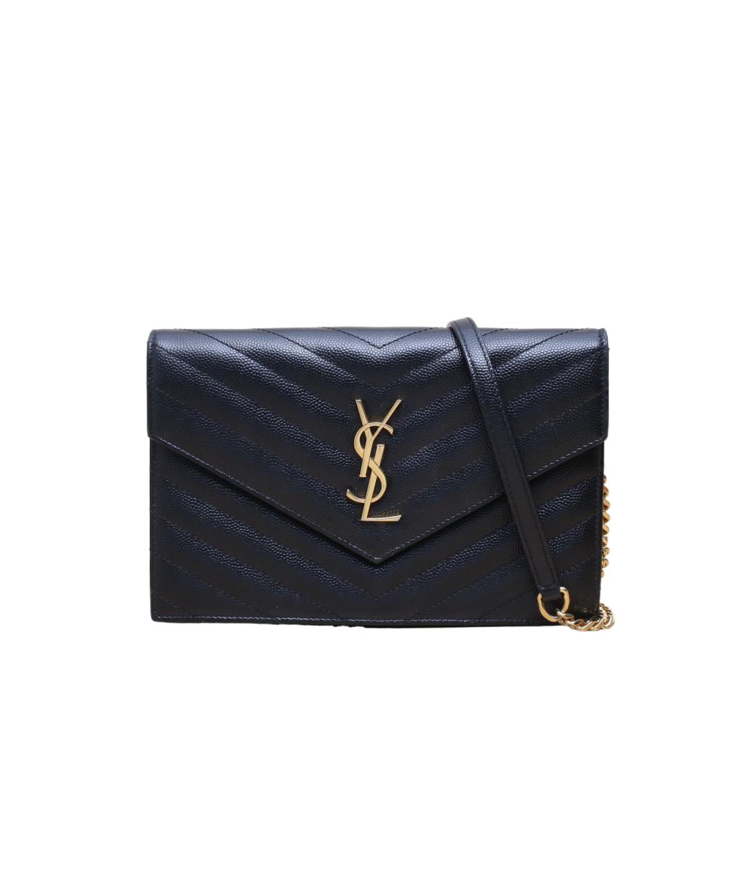 SAINT LAURENT Черная кожаная сумка через плечо, фото 10