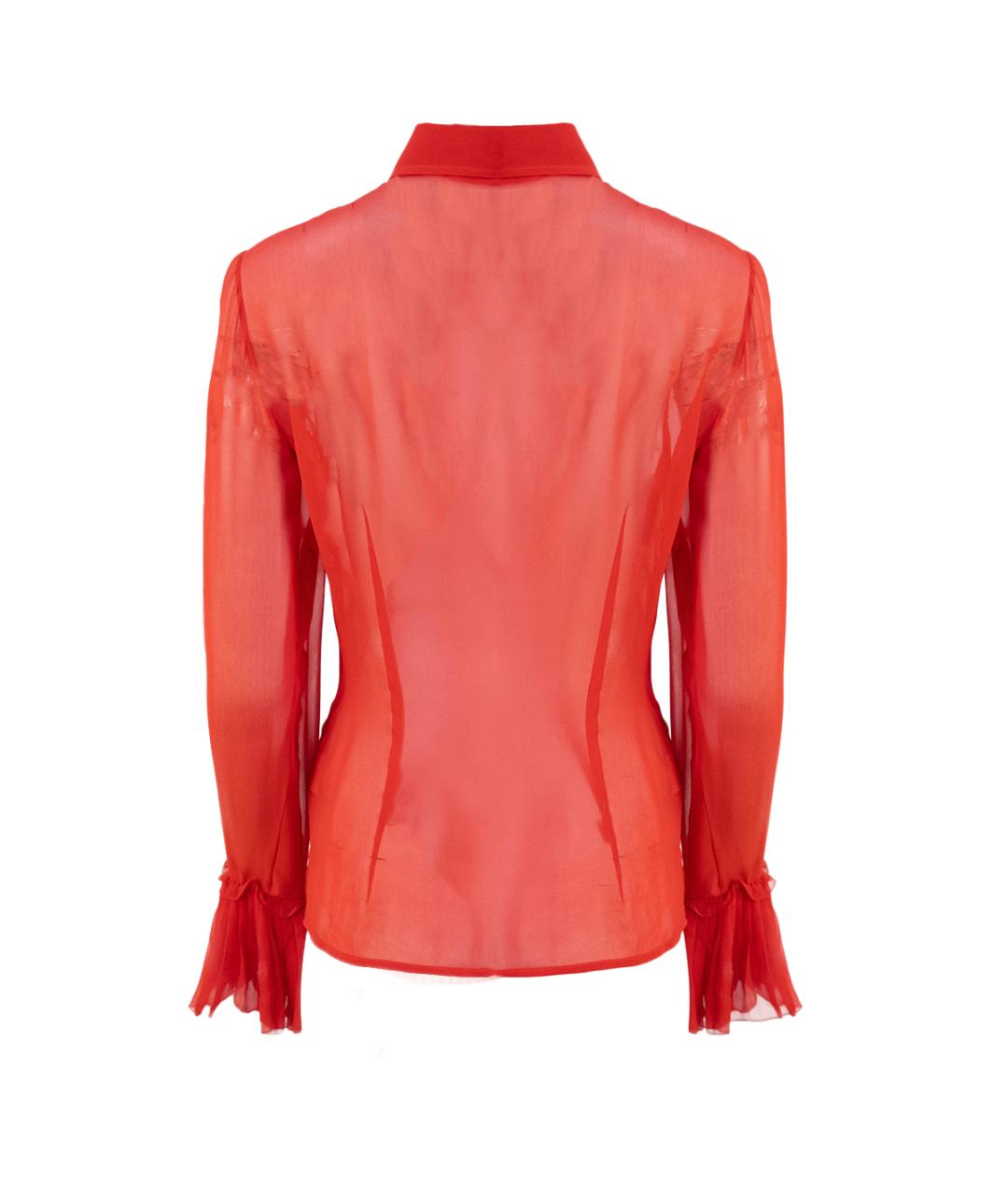 VALENTINO Красная шелковая блузы, фото 2