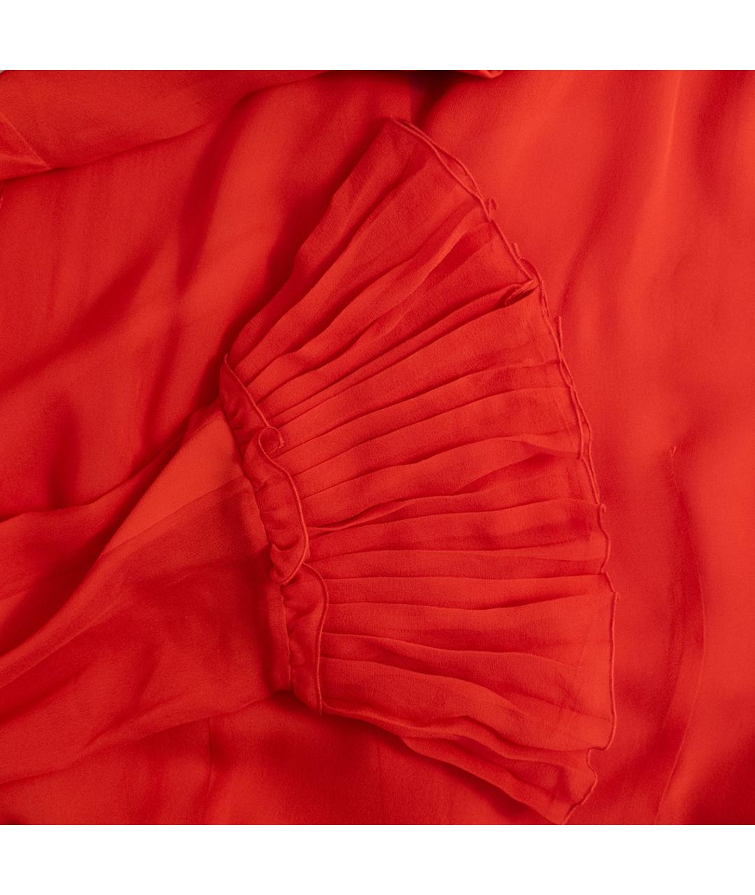 VALENTINO Красная шелковая блузы, фото 5