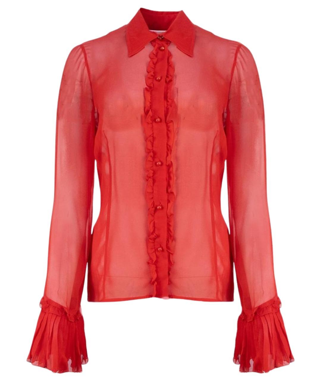 VALENTINO Красная шелковая блузы, фото 1