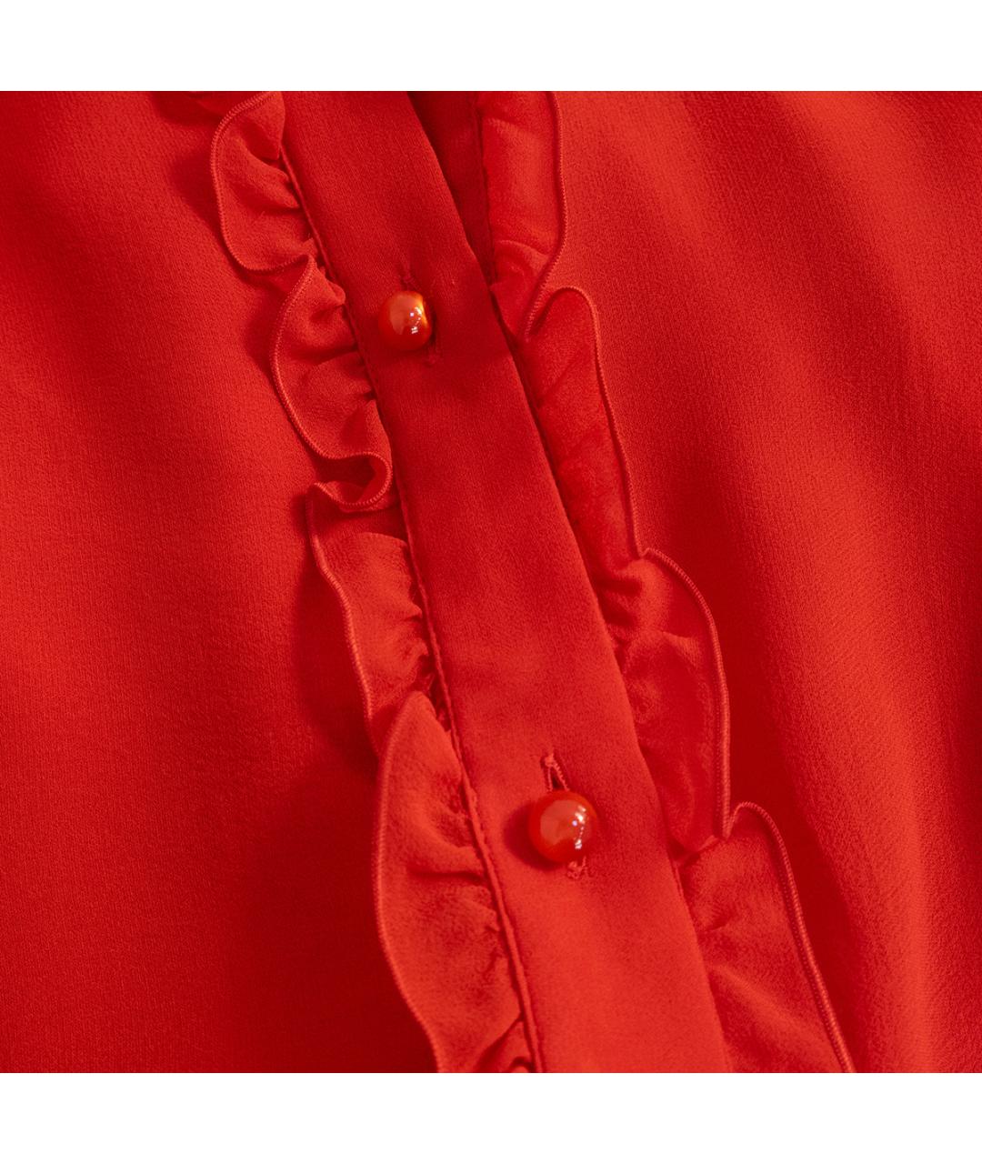 VALENTINO Красная шелковая блузы, фото 4