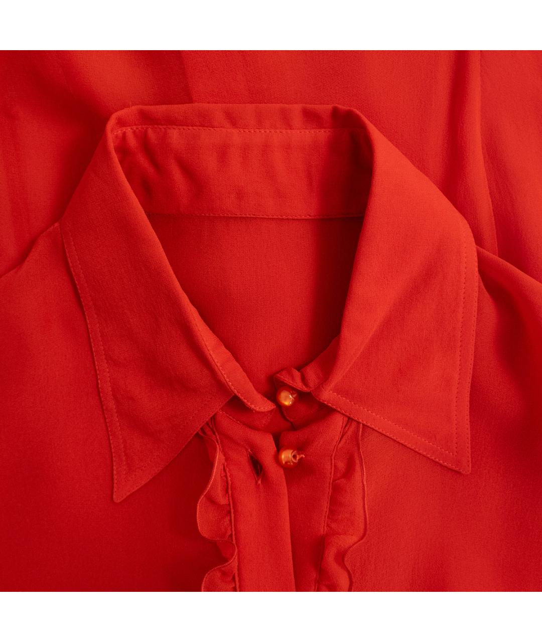 VALENTINO Красная шелковая блузы, фото 3