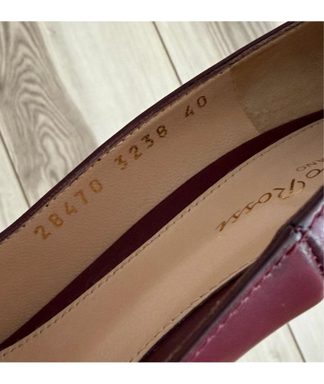 GIANVITO ROSSI Бордовые кожаные туфли, фото 7