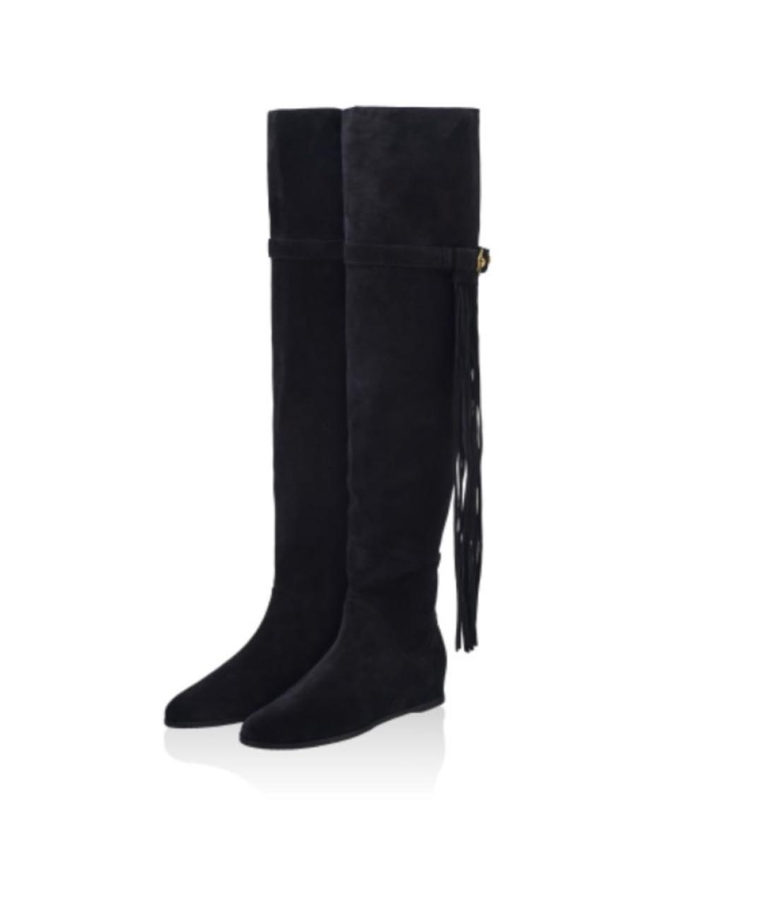 STUART WEITZMAN Черные замшевые ботфорты, фото 2