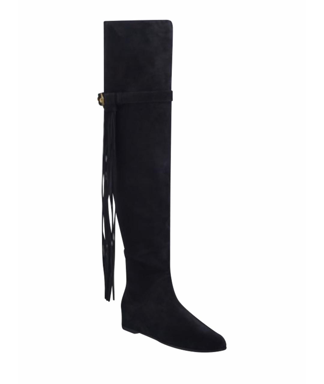STUART WEITZMAN Черные замшевые ботфорты, фото 1