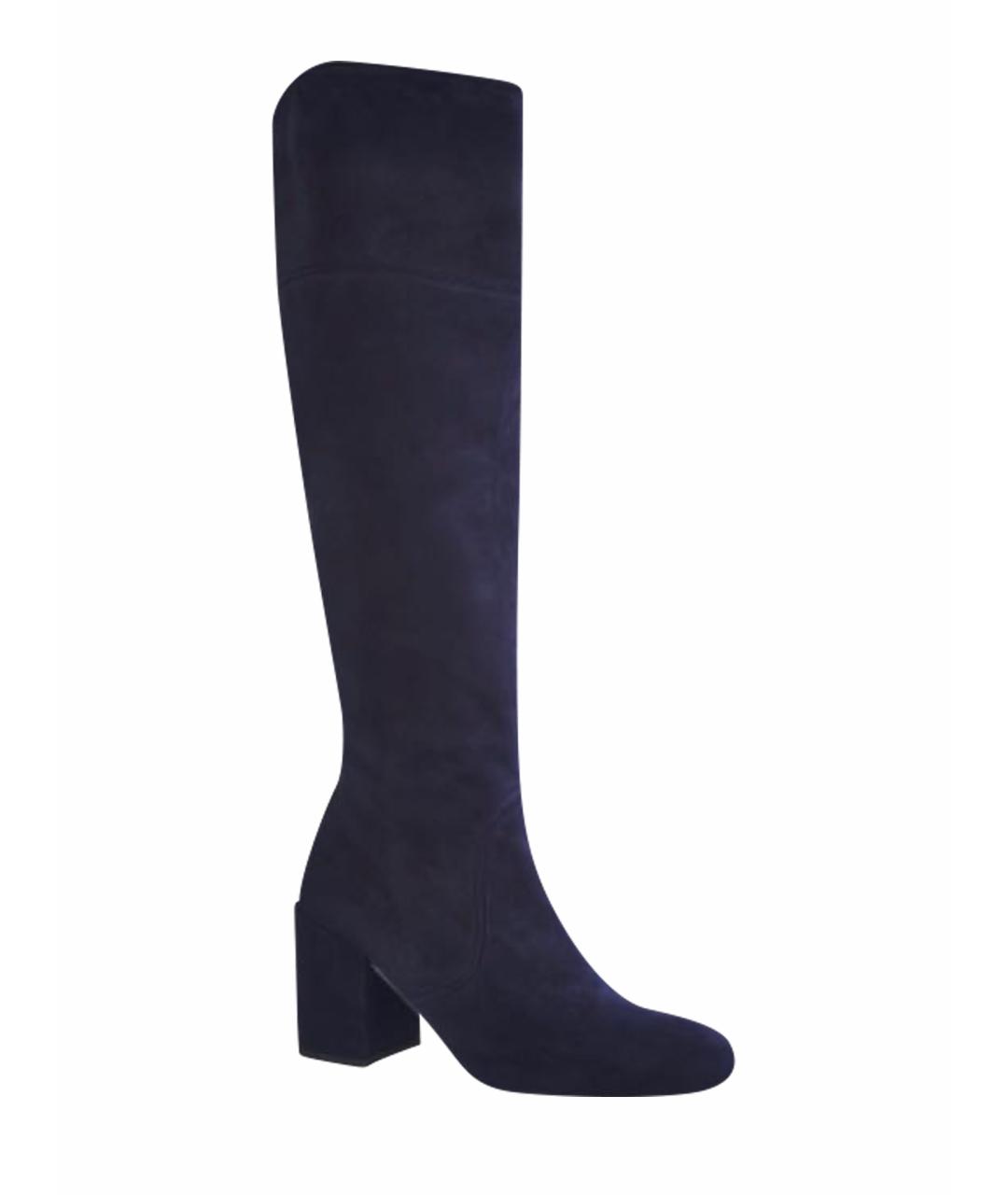 STUART WEITZMAN Темно-синие замшевые сапоги, фото 1