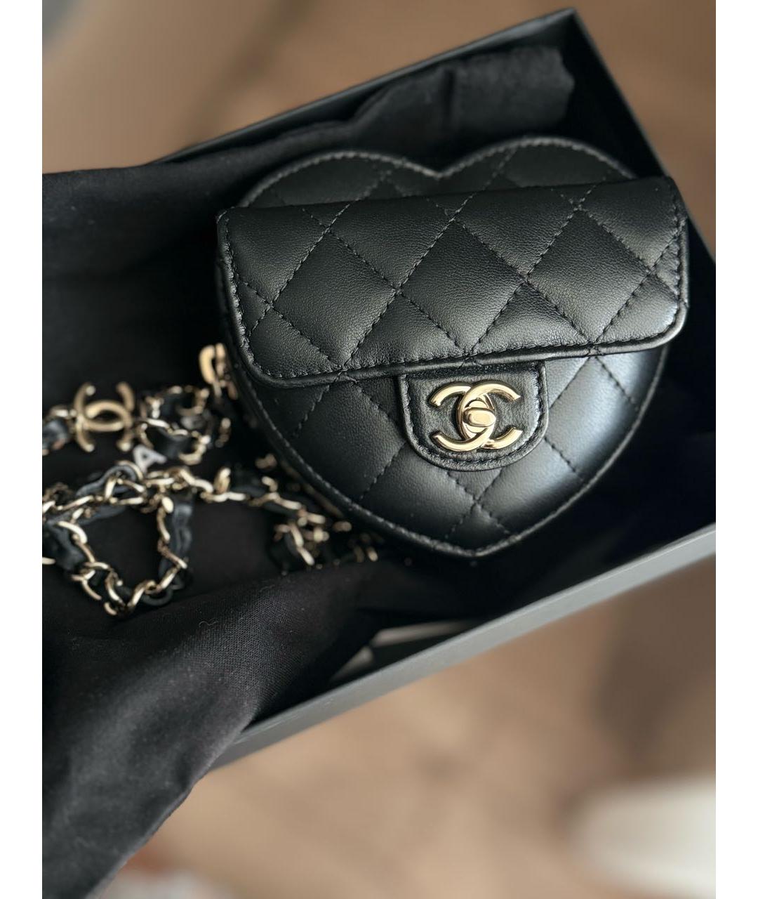 CHANEL Черная кожаная поясная сумка, фото 6