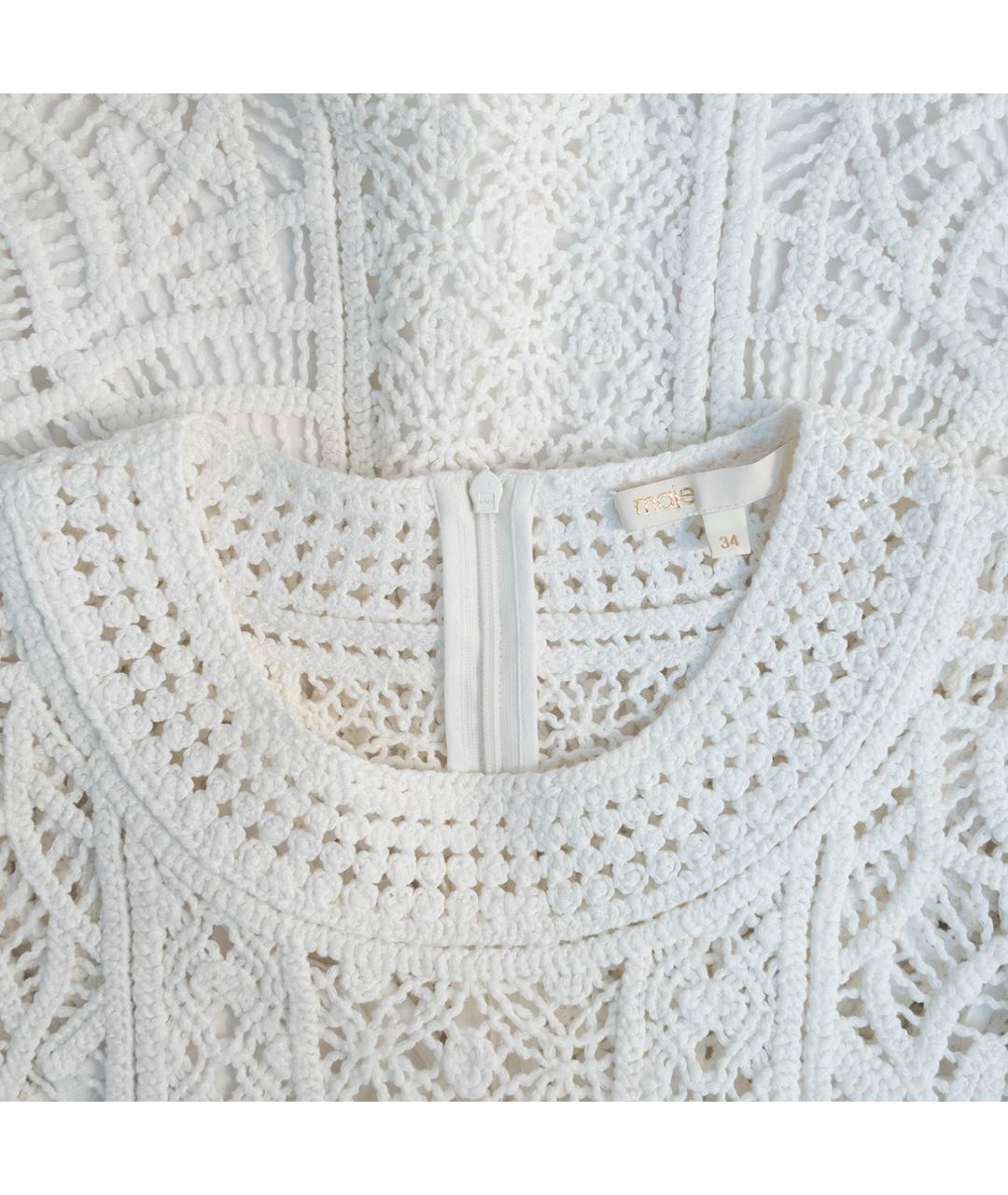 MAJE Белое хлопковое повседневное платье, фото 3