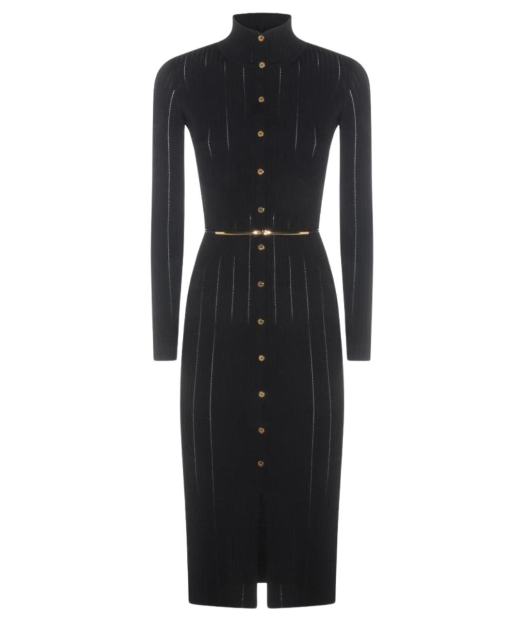 ELISABETTA FRANCHI Черное вискозное платье, фото 1