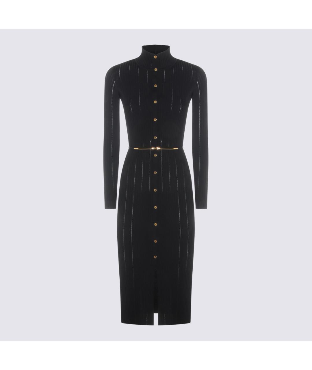 ELISABETTA FRANCHI Черное вискозное платье, фото 5