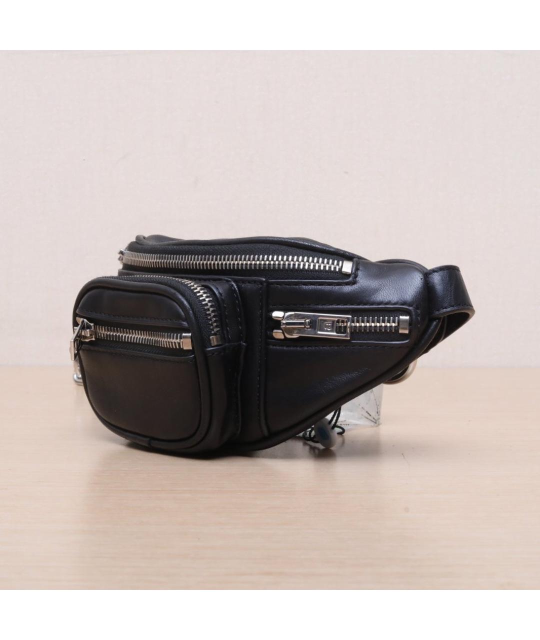 ALEXANDER WANG Черная кожаная поясная сумка, фото 4