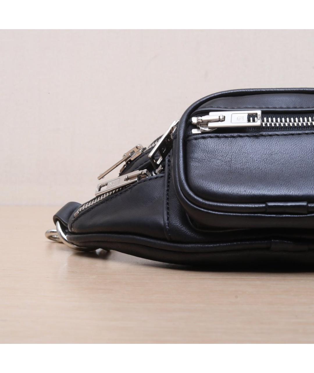 ALEXANDER WANG Черная кожаная поясная сумка, фото 9