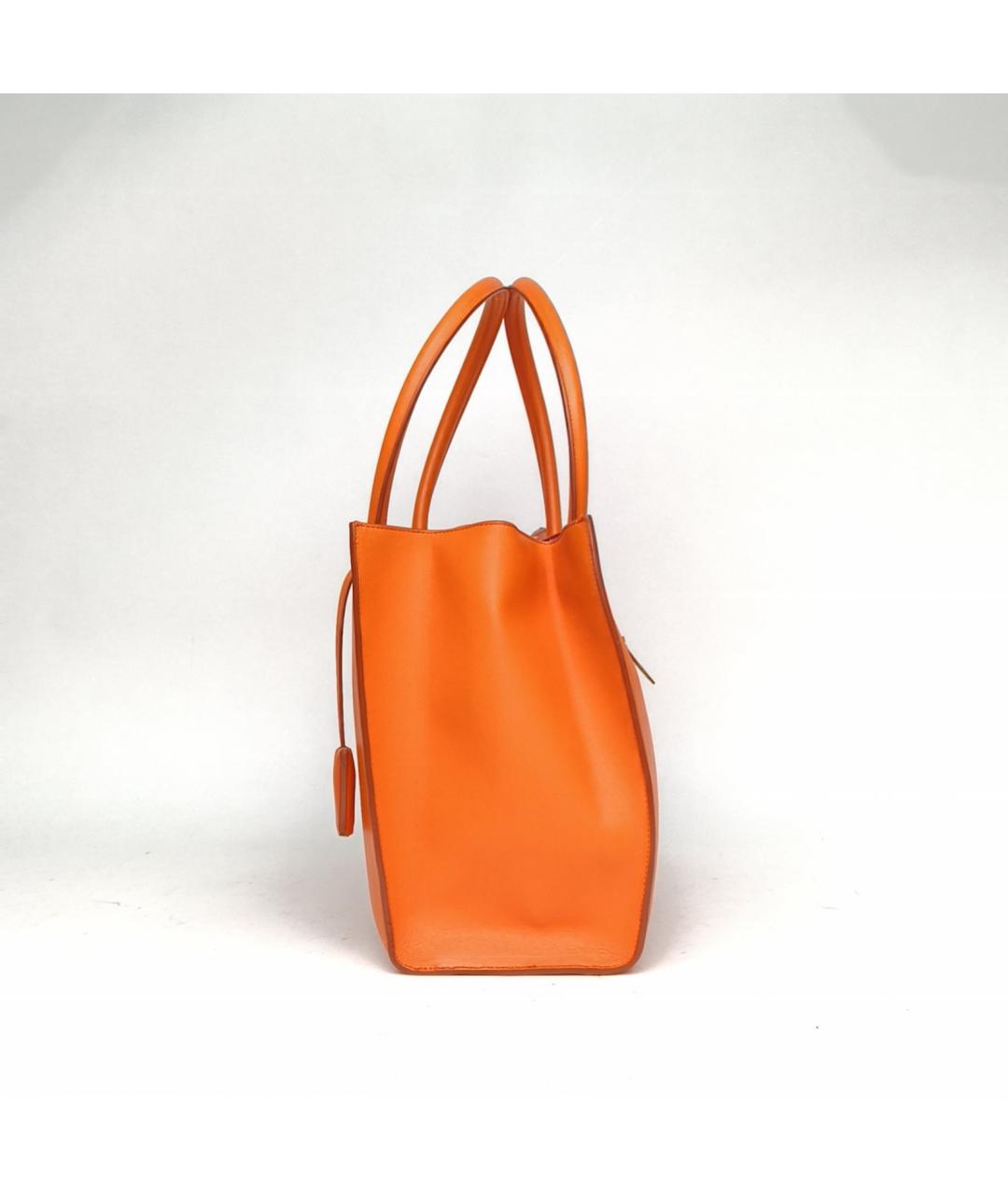 FERRAGAMO Оранжевая кожаная сумка с короткими ручками, фото 3