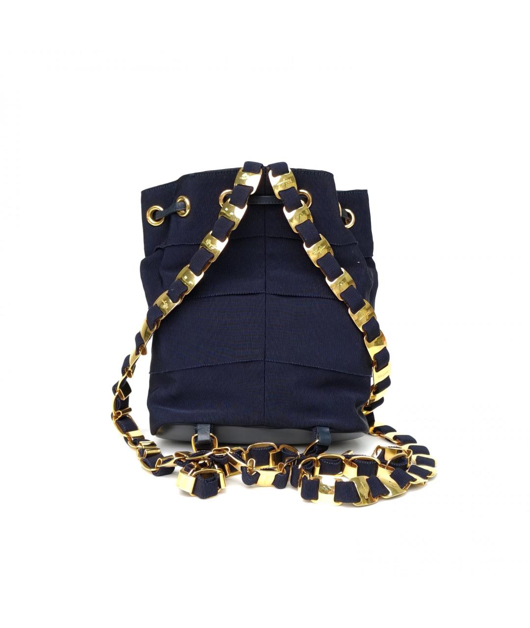 FERRAGAMO Темно-синий тканевый рюкзак, фото 4