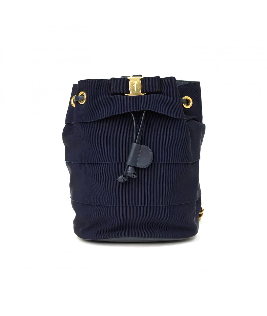 FERRAGAMO Темно-синий тканевый рюкзак, фото 2