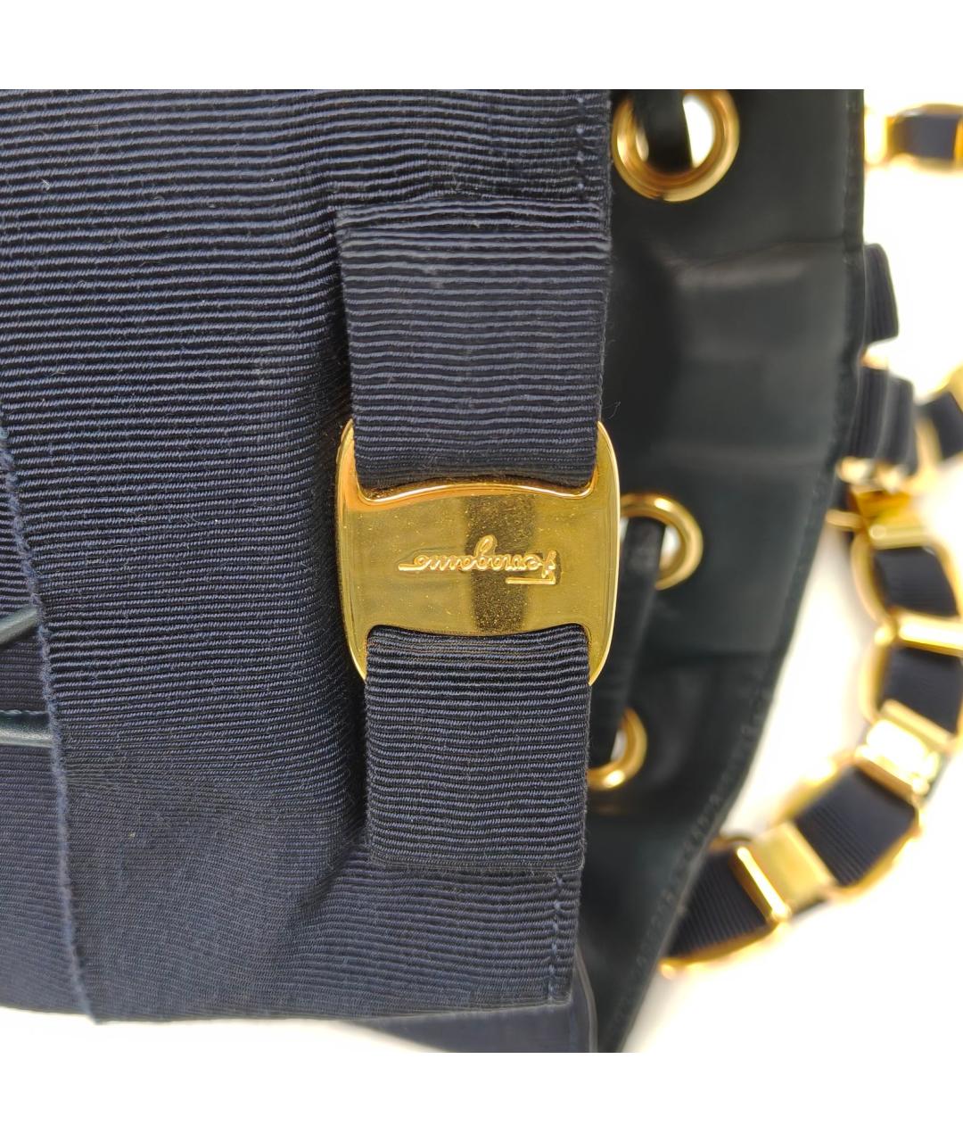 FERRAGAMO Темно-синий тканевый рюкзак, фото 7