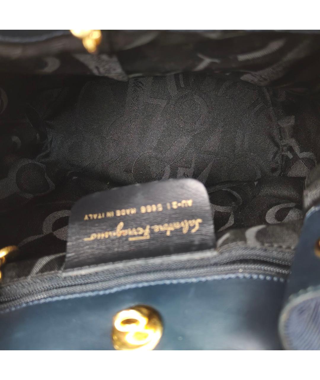 FERRAGAMO Темно-синий тканевый рюкзак, фото 8