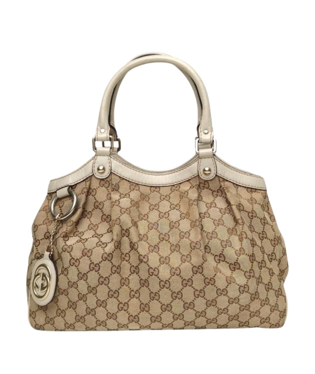 GUCCI Бежевая сумка с короткими ручками, фото 1