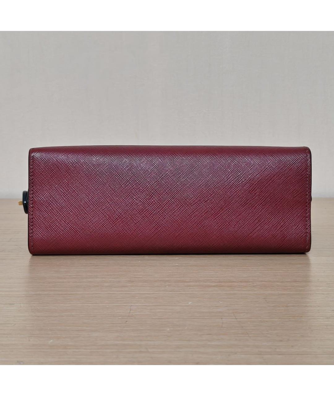 PRADA Бордовая кожаная сумка через плечо, фото 6