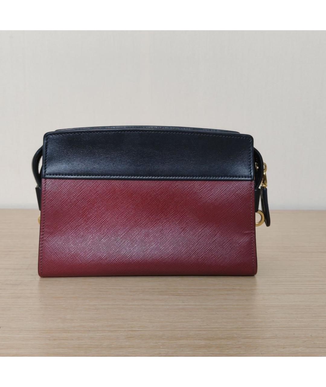 PRADA Бордовая кожаная сумка через плечо, фото 4