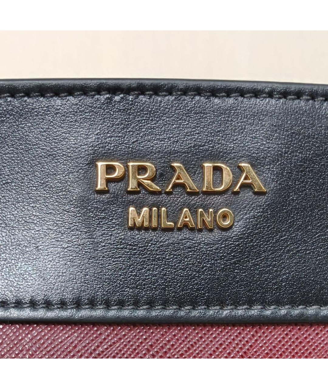 PRADA Бордовая кожаная сумка через плечо, фото 8